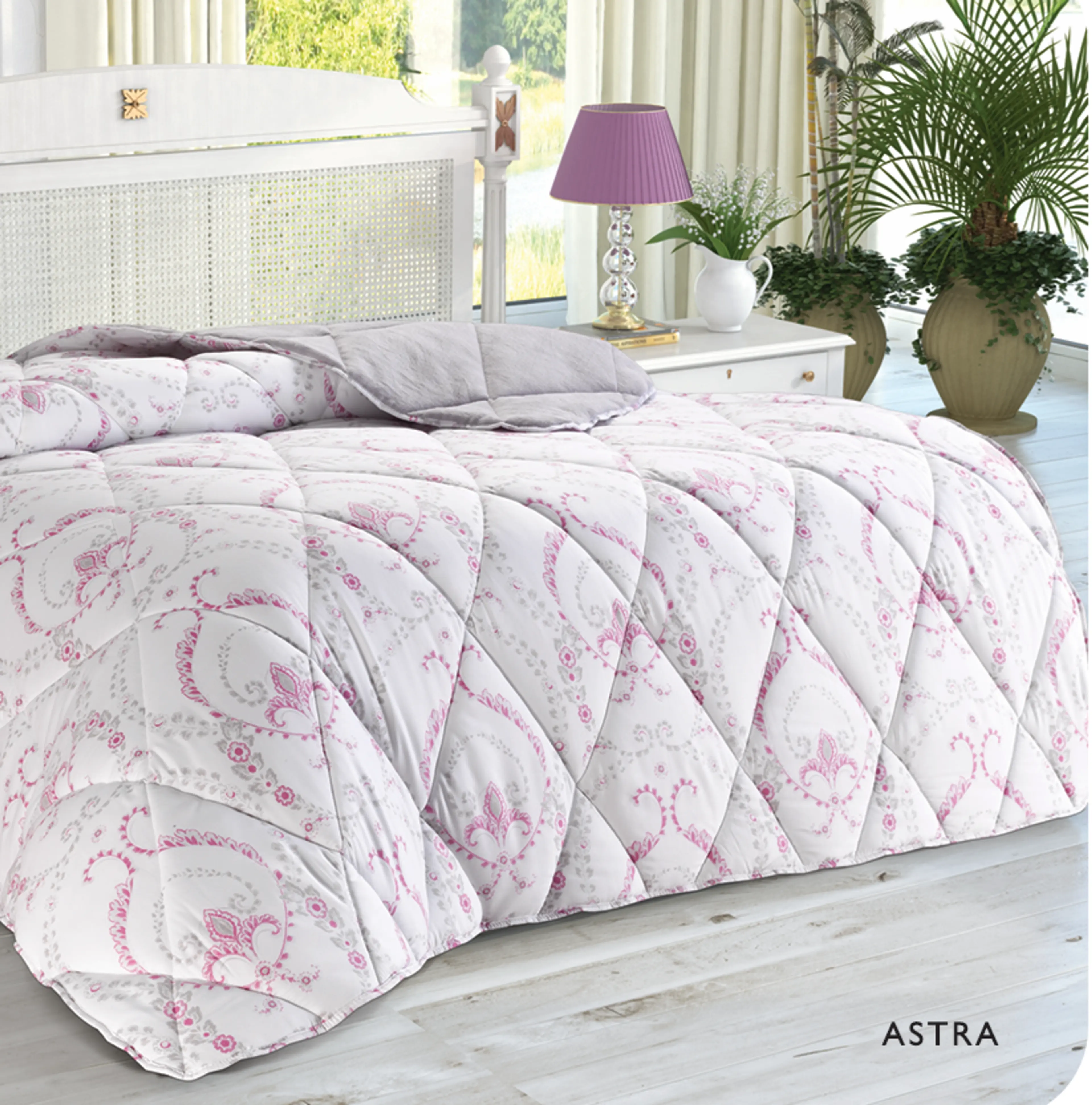 Двулицева олекотена завивка с полар Astra Pink, 135x200