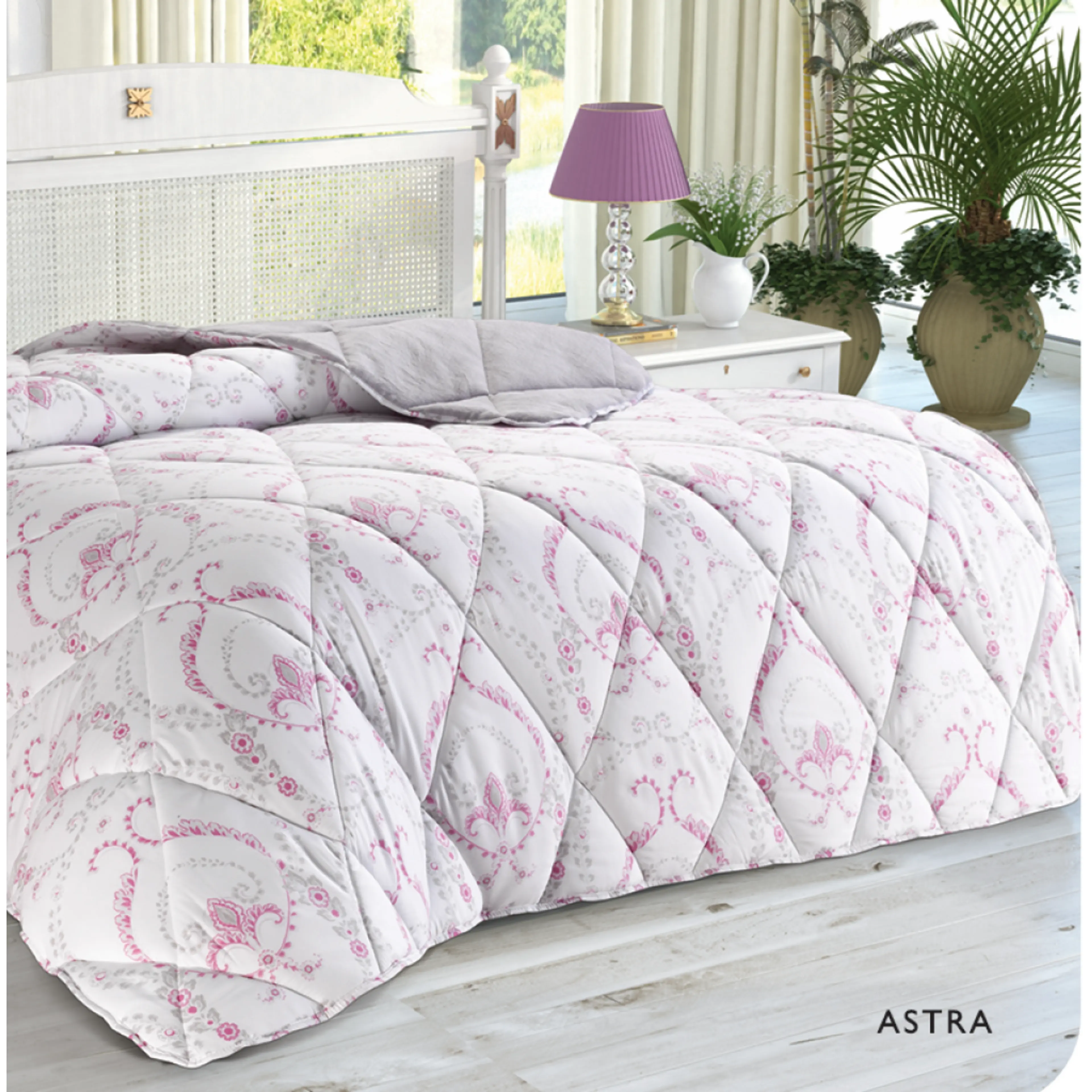 Двулицева олекотена завивка с полар Astra Pink, 135x200