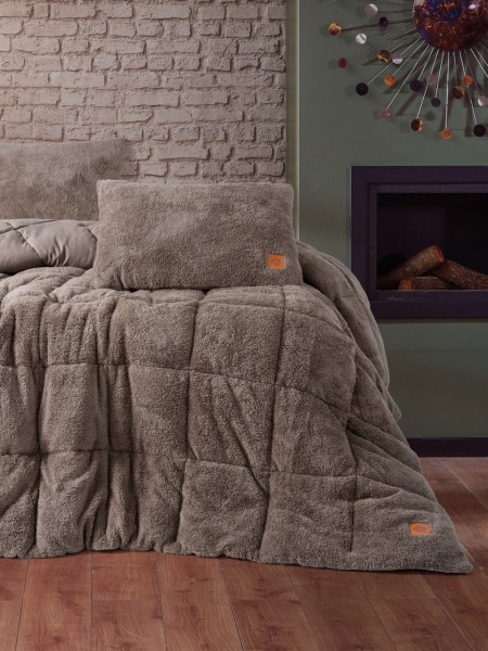 Двулицев плюшен комплект Cotton Box завивка и възглавница 155x220