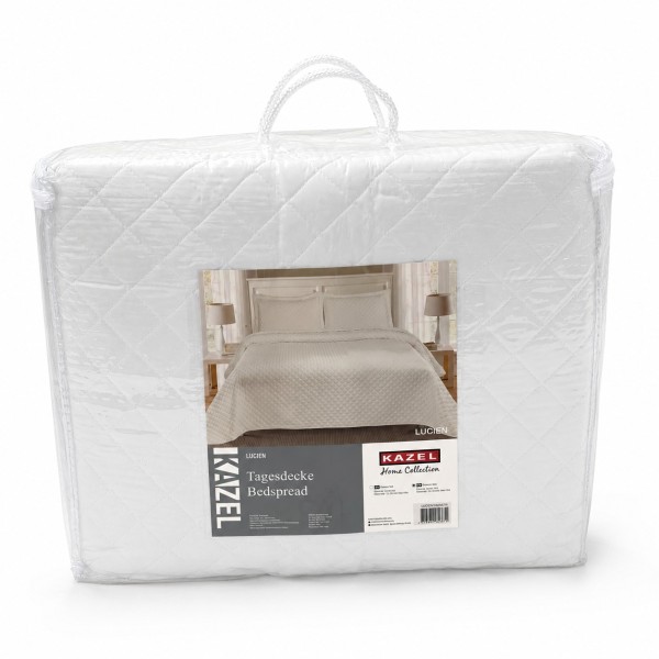  Комплект шалте Kazel Lucien 250x260 см - в цвят мръсно бяло с две калъфки