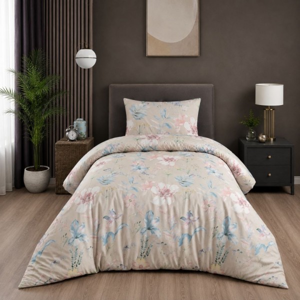 Спално бельо Amaris Beige, 100% памук, 3 части